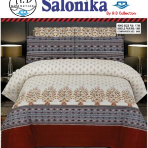 Salonika Cotton High Quality Bed Sheet Set (A.D Collection D1745)