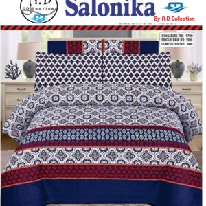 Salonika Cotton High Quality Bed Sheet Set (A.D Collection D1746)